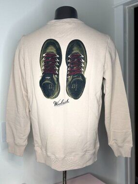 Woolrich X Target Taupe Crewneck Sweatshirt Mens Medium Cotton Embroidered Logo